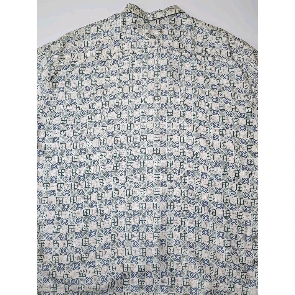 BURMA BIBAS Men's Short Sleeve Button-Up W/Pocket 100% SILK EXTRA‎ LARGE Shirt